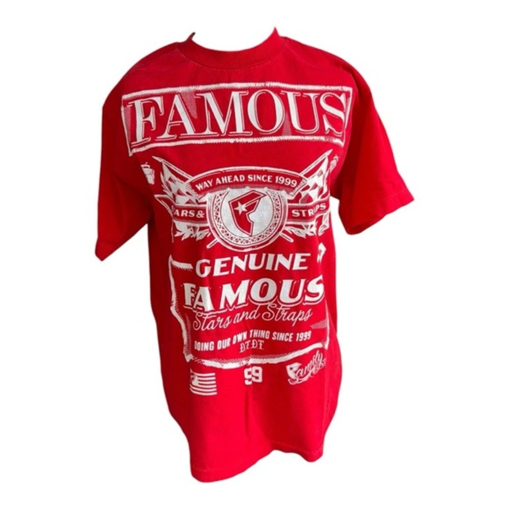 Y2k Famous  T-shirt Red White large‎ graphics size medium
